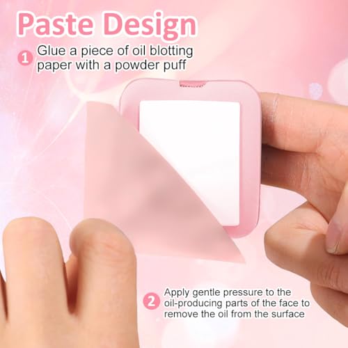 MAYCREATE® 200PCS Blotting Paper for Oily Face Oil Absorbing Sheets Natural Rose Travel Compact Wipes with Mirror Puff for Men Women MAYCREATE® 200PCS Blotting Paper for Oily Face Oil Absorbing Sheets Natural Rose Travel Compact Wipes with Mirror Puff for Men Women
